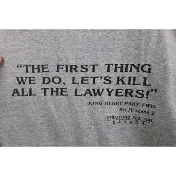 Vtg 90s Mens XL Kill All The Lawyers King Henry Stratford Festival T-Shirt USA - Picture 4 of 14